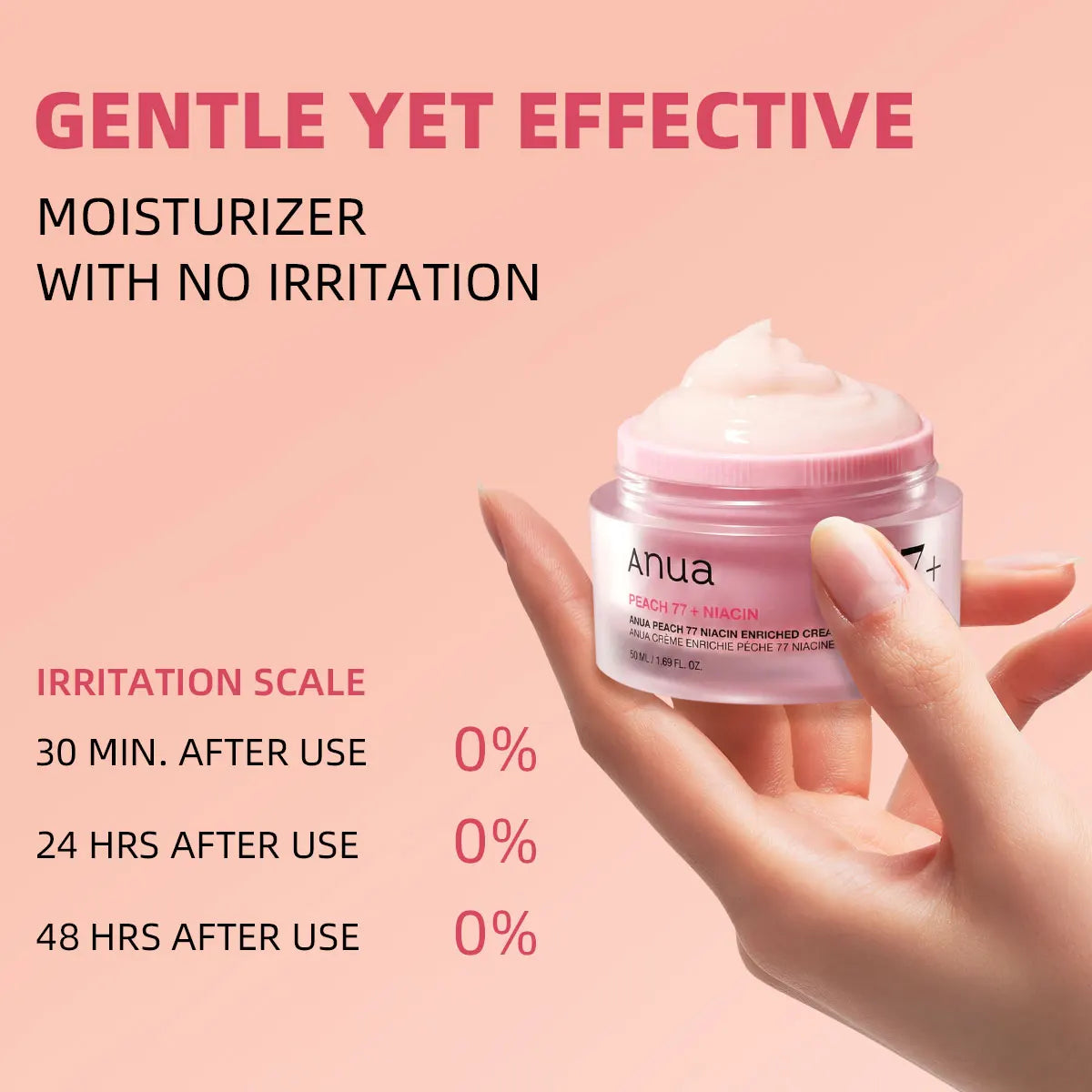 ANUA Peach 77% Niacin Enriched Cream 50ml, Silky Texture, Non-Greasy, Boost Skin Glow, Korean Cosmetics, Korean Skincare