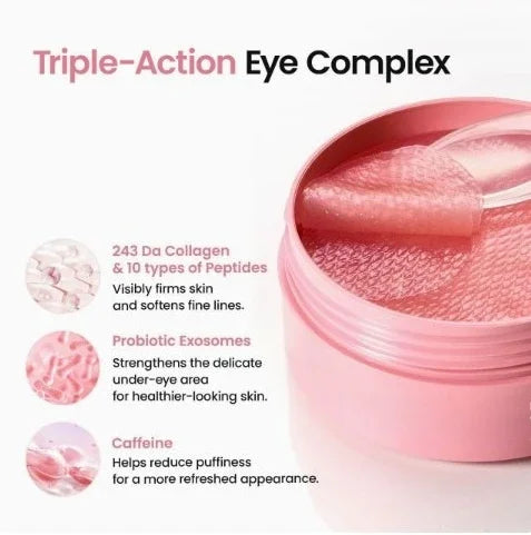 PDRN Pink Gel Under Eye Patches 30 Pairs | Moisturizing, Soothing, Firming, Reduce Fine Lines for Delicate Eye Skin