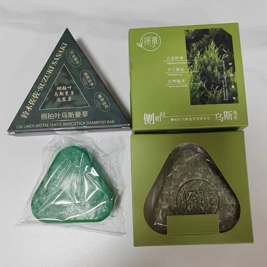 Natural Arborvitae Usman Grass Herbal Shampoo Bar For Hair Growth, Anti Hair Loss Treatment, Oil Control Dandruff Removal Soap