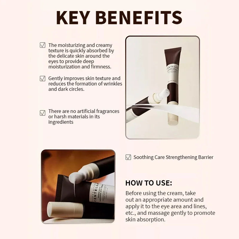 Korean Skin Care Centella Probio-Cica Bakuchiol Glow Eye Cream Reduces Fine Lines Facial Moisturizing Firming Skin Eye Care