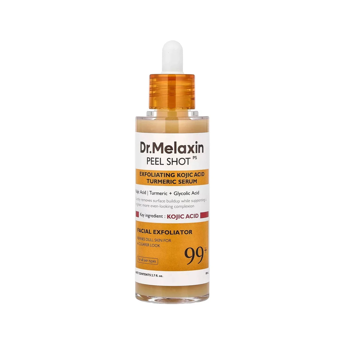 Dr.Melaxin PEEL SHOT EXFOLIATING KOJIC ACID TURMERIC SERUM 80ml, Clear Dullness, Purify Pores, Korean Cosmetics, Korean Skincare