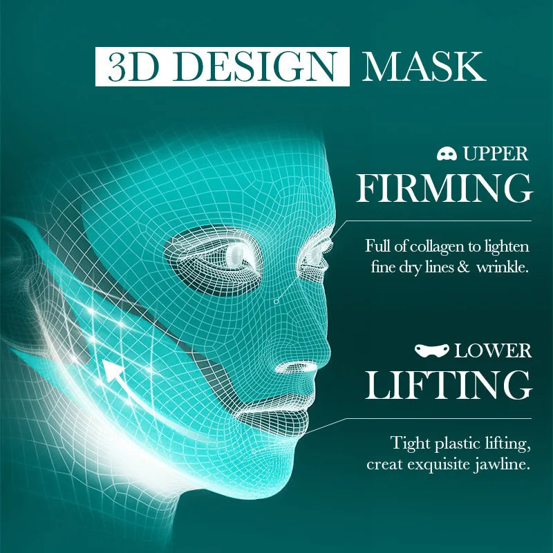5pcs SADOER Peptide Collagen 3D Lifting Firming Facial Masks Moisturizing Anti-Aging Anti Wrinkles V-Face Shaping Face Mask