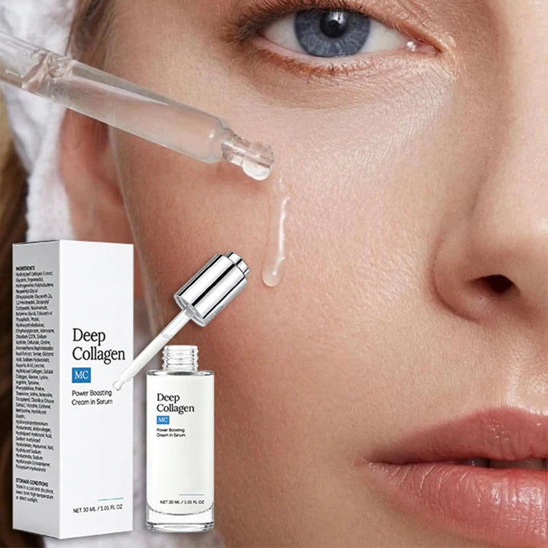 30ml Deep Collagen Power Boosting Cream In Serum Lightweight Non‑Greasy Fast‑Absorbing Daily Facial Skin Care Essence For Face