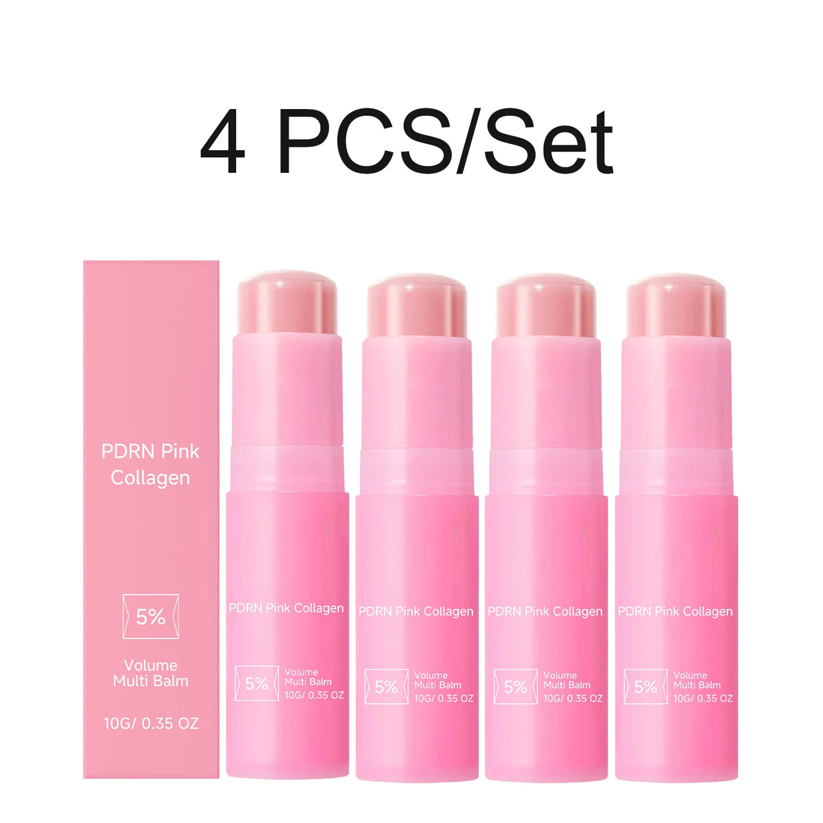 PDRN Pink Collagen Volume Multi Balm Stick&Serum 5% Volufiline Hydrating Firming Repair Balm for Face Neck Eye Area Skincare