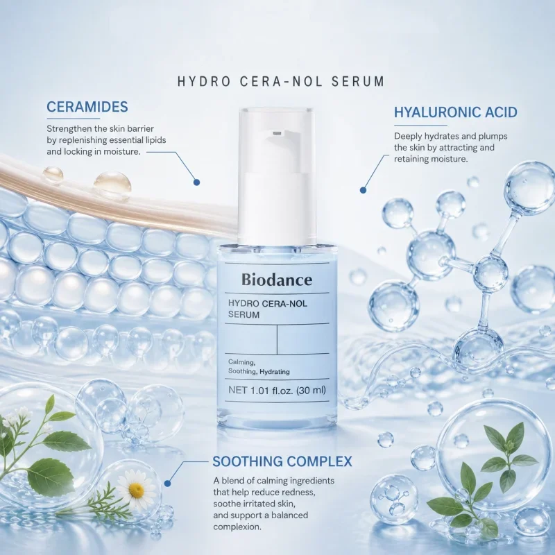 Korean Skincare Collagen Peptide & Hydro Cera-nol Serum,Facial Pore Minimizing,Firming and Hydration Boost Serum 30ml