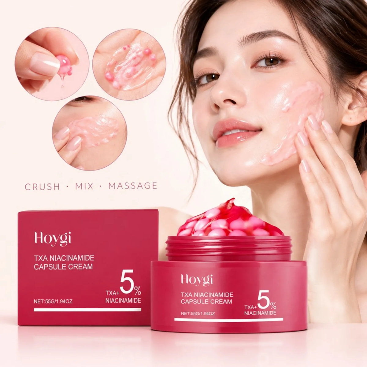 55g Nicotinamide Moisturizing Capsule Cream Nourishing Hydration Skin Lock in Moisture Refreshing Facial Care Cream for Dry Skin