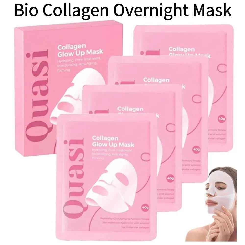 4Pcs Bio Collagen Overnight Mask Mild Korean Nourish Anti Aging Brightening Pore Minimizing Smooth Fine Line Reducing Mask 2026