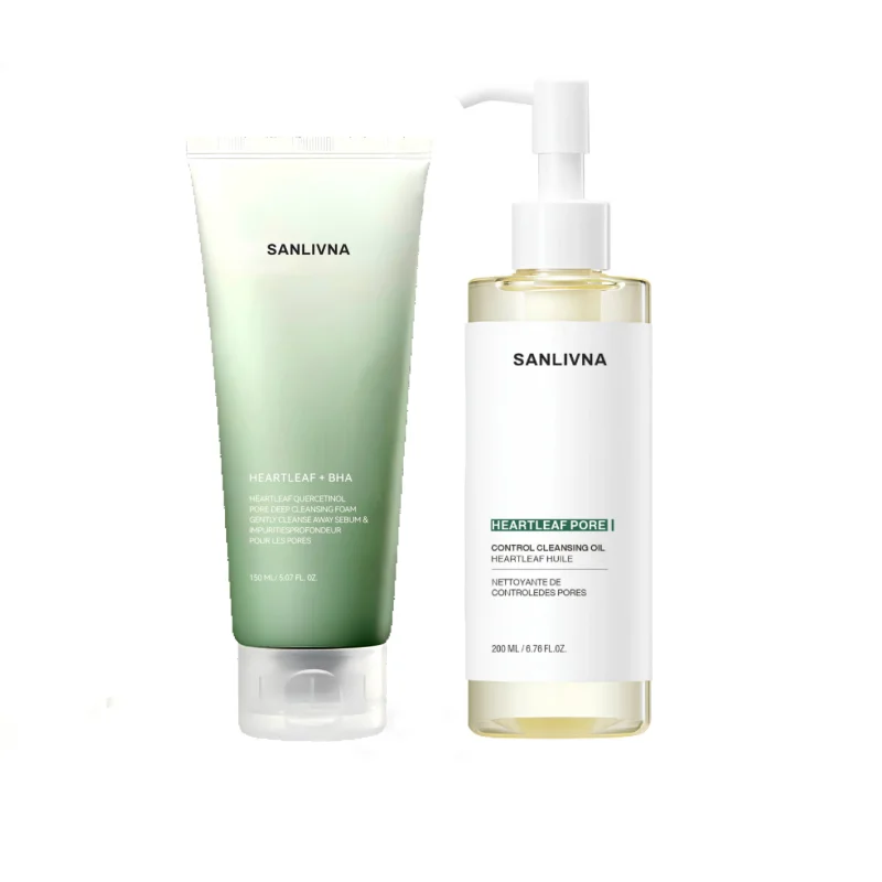 Korean Heartleaf Face Wash Cleaner Foam Deep Cleaning Pore Control Makeup Cleansing Oil Original Skincare Face Cleaning Sets