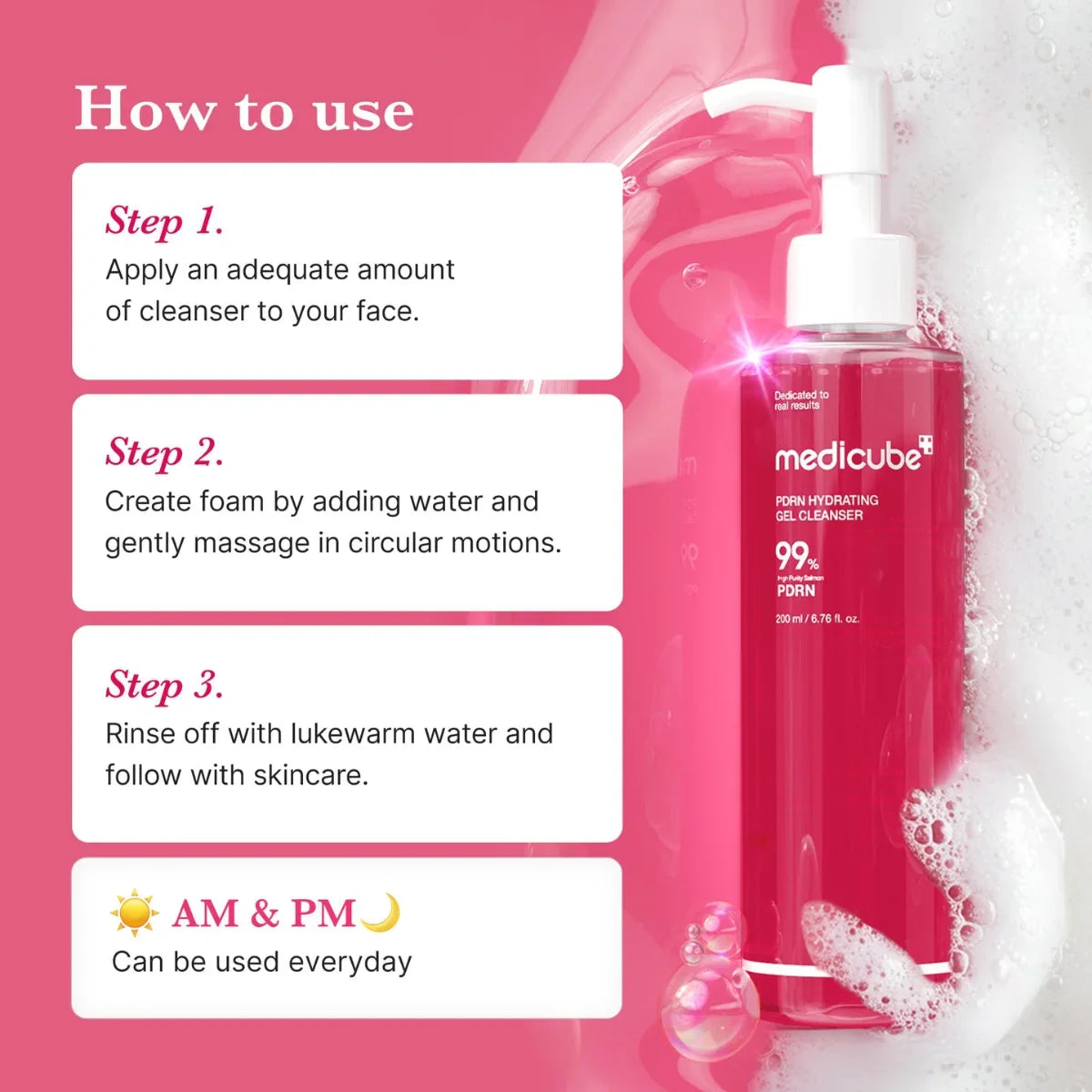 MEDICUBE PDRN Jelly to Foam Cleanser 200ml